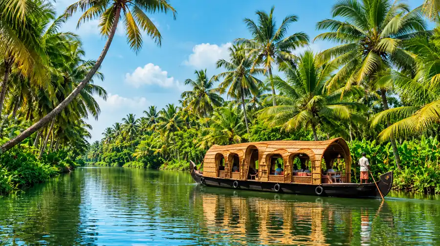 Kerala backwaters and traditional houseboat